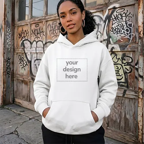 Women’s Oversized Hoodie Mockup – Urban Streetwear Style