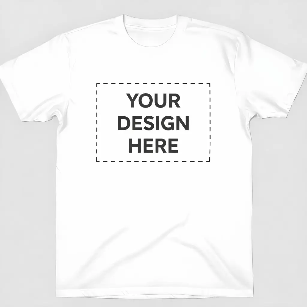 White Cotton T-Shirt Mockup Front View – Clean Minimal Shirt Design